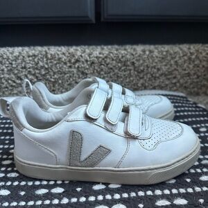 Veja Kids White Sneakers with Velcro